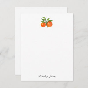 Citrus Orange Watercolor Personalised Card