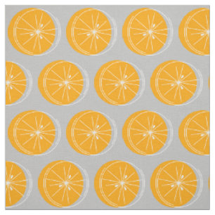 Citrus Orange White fabric grey