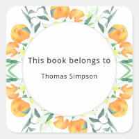 Citrus oranges - baby shower bookplate