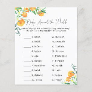 Citrus oranges - Baby Shower Game