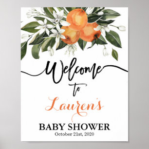 Citrus Oranges Baby Shower welcome sign