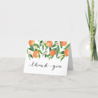 Citrus Oranges Black Calligraphy Bridal Shower