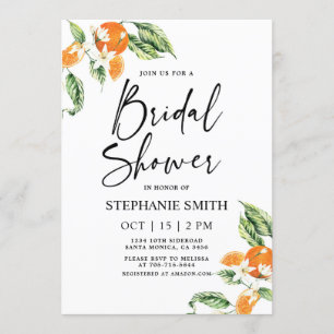 Citrus Oranges Bridal Shower Invitation