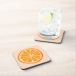 Citrus Oranges Coaster<br><div class="desc">Fun orange citrus fruit on a blush pink background.
Original art by Nic Squirrell.</div>