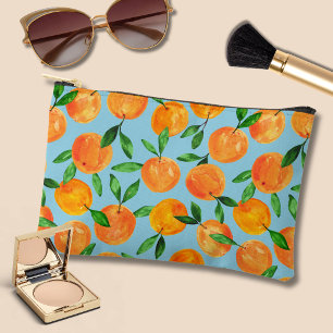 Citrus oranges fruit pattern accessory pouch