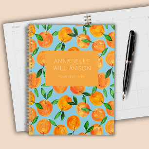 Citrus oranges fruit pattern personalised planner