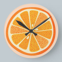 Citrus Oranges Fun Round Clock