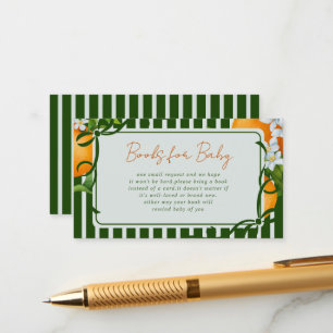 Citrus Oranges Green Stripes Books for Baby Enclosure Card