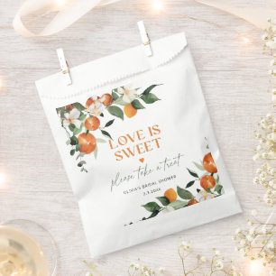 Citrus oranges Love is sweet bridal shower Favour Bags