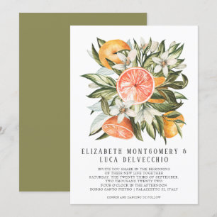 Citrus Orchard   Boho Botanical Wedding Invitation