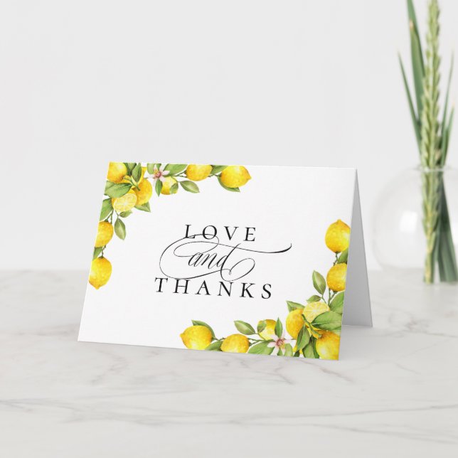 Citrus Orchard Wedding Photo Thank You Card (Front)