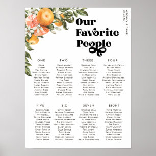 Citrus Orchard Wedding Table Seating Poster