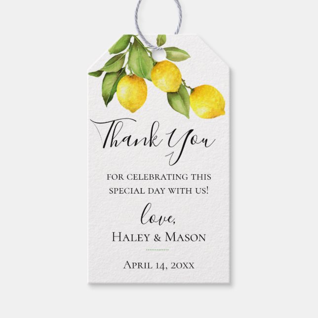 Citrus Orchard Wedding Thank You Gift Tag (Front)