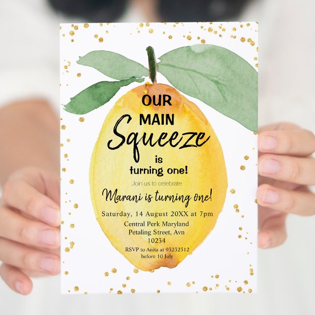 Citrus Our Main Squeeze Birthday Party Invitation (Creator Uploaded)