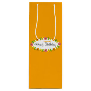 Citrus Oval Orange Birthday gift bag wine