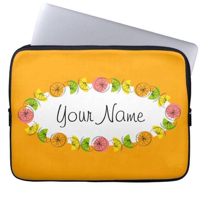 Citrus Oval Orange laptop sleeve (Front)