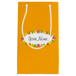 Citrus Oval Orange Name gift bag small