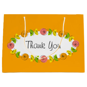 Citrus Oval Orange Thank You large Gift Bag
