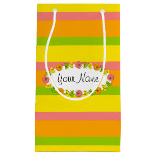 Citrus Oval Stripe Classic Name gift bag small