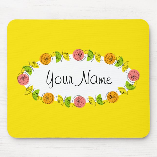 Citrus Oval Yellow mouse pad (Front)