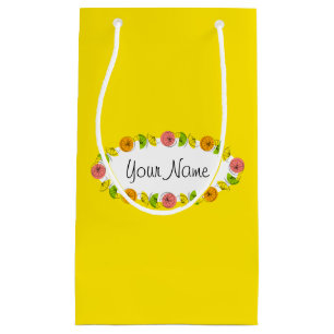 Citrus Oval Yellow Name gift bag small