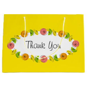 Citrus Oval Yellow Thank You large Gift Bag