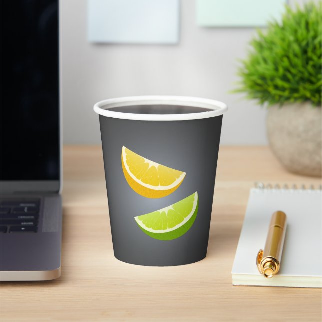 Citrus Paper Cup With Lemon and Lime Slices (Insitu)