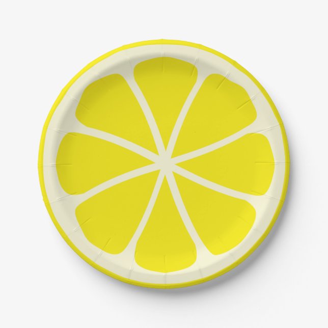 Citrus Party Lemon Paper Plate (Front)