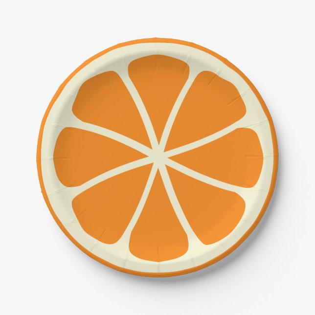 Citrus Party Orange Paper Plate (Front)