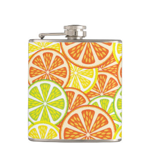 Citrus Pattern 2 Hip Flask