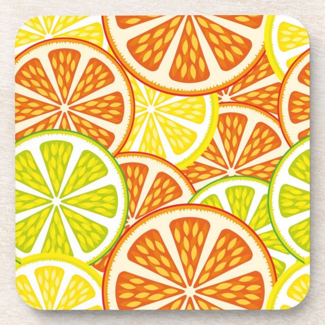 Citrus pattern coaster (Front)