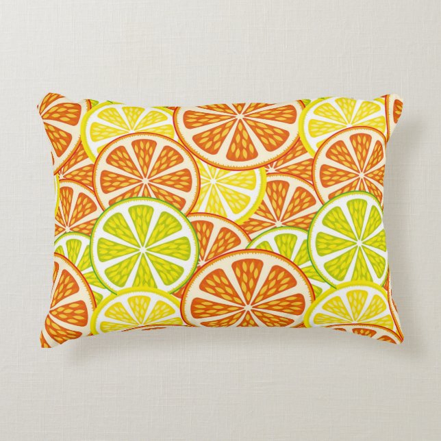 Citrus pattern decorative cushion (Front)