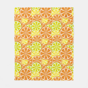 Citrus pattern fleece blanket