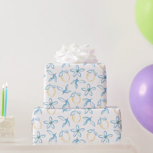 Citrus Pattern Hand Drawn Wrapping Paper Roll