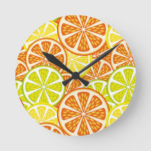 Citrus pattern round clock