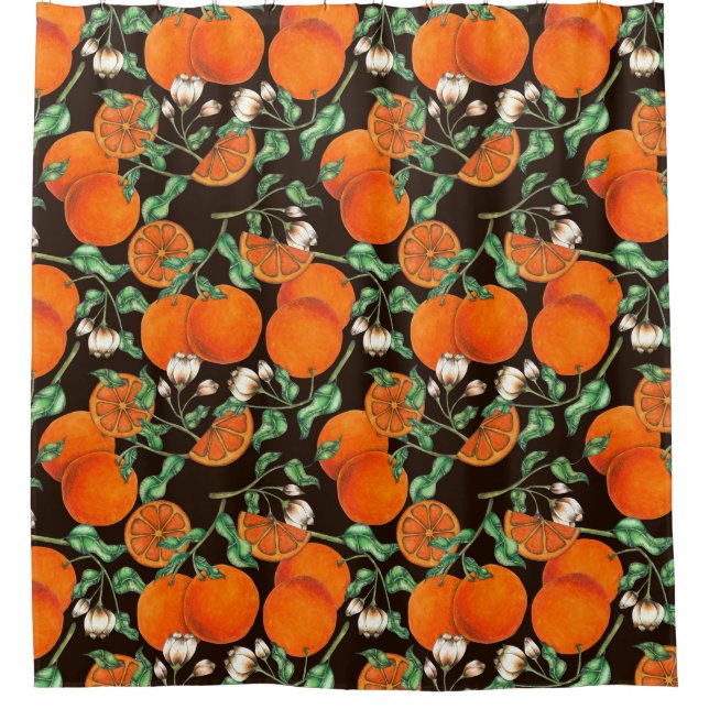 Citrus Pattern Shower Curtain (Front)