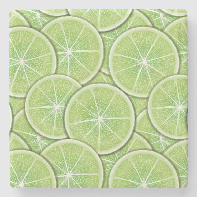 Citrus Pattern Stone Coaster (Front)