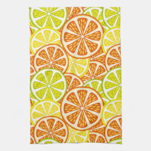 Citrus pattern tea towel