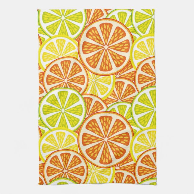 Citrus pattern tea towel (Vertical)