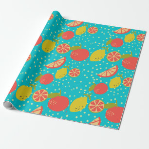 citrus pattern wrapping paper