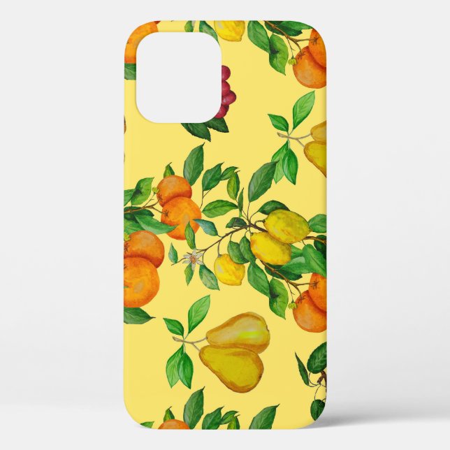 Citrus, pear, cherry: watercolor print. Case-Mate iPhone case (Back)