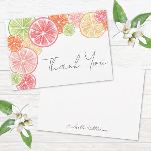 Citrus Personalised Name Thank You Card