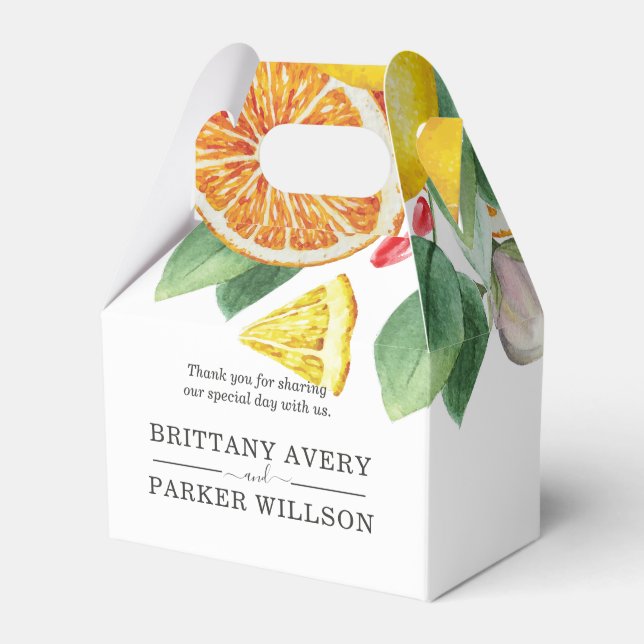 Citrus Personalised Wedding Favour Favour Box (Front Side)