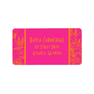 Citrus Pink and Orange Flowers Label