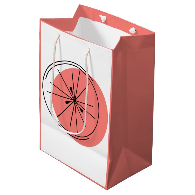 Citrus Pink gift bag medium pink (Front Angled)