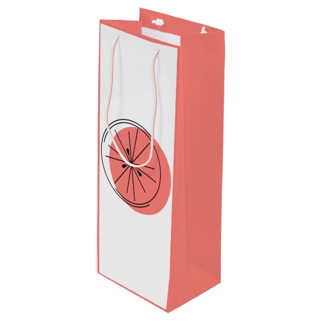 Citrus Pink gift bag wine pink (Front Angled)