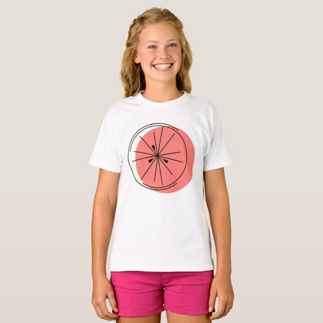 Citrus Pink Grapefruit girls' t-shirt (Front Full)