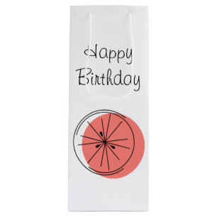 Citrus Pink Happy Birthday gift bag wine