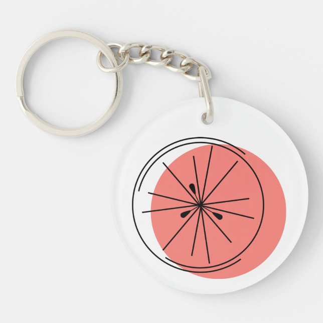 Citrus Pink keychain circle double-sided (Front)