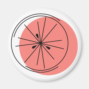 Citrus Pink magnet round